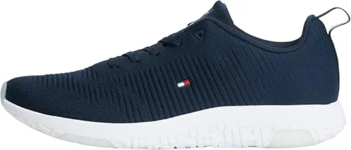Tommy Hilfiger Herren Runner Sneaker Corporate Knit Rib Runner - Herren-Sneaker mit hohem Tragekomfort, leicht und atmungsaktiv für jeden Anlass. 100% Recycling-Polyester sorgt für Nachhaltigkeit und optimalen Sitz.
