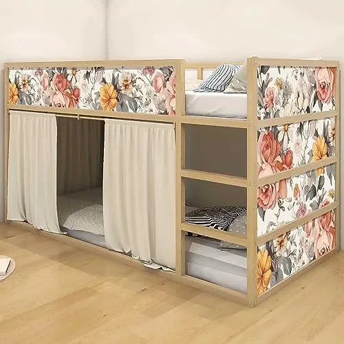 WANDKIND Aufkleber für IKEA KURA Kinderbett - Möbelaufkleber für IKEA KURA Hochbett, handgezeichnete, selbstklebende Folie in kindgerechter Qualität – ideal für ein kreatives Kinderzimmer!