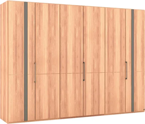 Musterring Kleiderschrank Sorrent, Kleiderschrank, teilmassiv Eiche (mit Türdämpfern, in 5 Breiten & 2 Höhen, extra Böden, MADE IN GERMANY) Türen in Eiche massiv mit Absetzung in Schiefer, verschiedene Maße