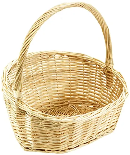 Kobolo Dekokorb Präsentkorb aus Weide 35x30x34 cm mit Henkel - Dekokorb aus geflochtener Weide, ideal für Geschenke, Picknicks oder stilvolle Aufbewahrung. Umweltfreundlich und langlebig mit praktischem Henkelgriff.