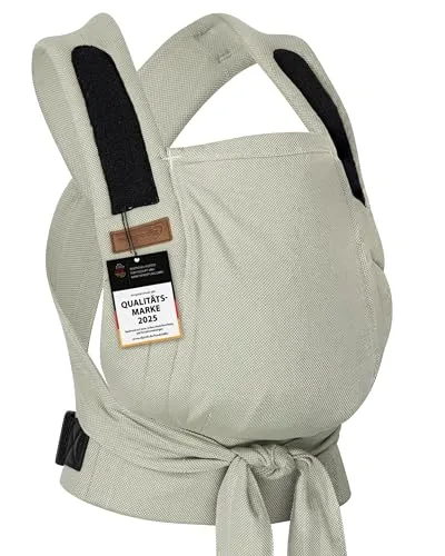 Hoppediz Babytrage Bondolino b.pure - Komforttrage ab Geburt (3-20 kg) - Babytragen: Die Bondolino Babytrage bietet eine einfache Handhabung mit nur einer Schnalle und unterstützt die gesunde Anhock-Spreiz-Haltung für Dein Baby.
