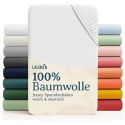 Laleni Spannbettlaken Atmungsaktives weiches und wärmendes Spannbettlaken, Baumwolle, Gummizug: rundum, (1 Stück), Kinderbett, Spielgitter, Wiege oder Stubenwagen mit Rundumgummizug weiß 60x120 cm x 70x140 cm