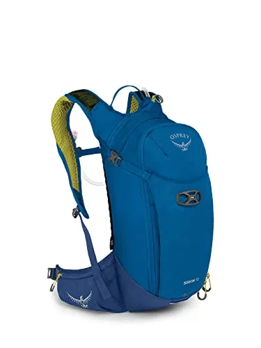 Osprey Siskin Herren Rucksack 12L - Postal Blue - Praktischer 12L Trinksystemrucksack mit optimaler Werkzeugorganisation, Helmhalter und einfachem Zugang zum Hauptfach. Ideal für jede Fahrt!