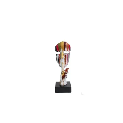 GILDE Skulptur Gesicht 'Colorful Silence' – Modern & Kunstvoll - Die GILDE Skulptur 'Colorful Silence' aus hochwertigem Kunstharz ist mit lebendigen Farben ein echter Hingucker. Mit 41 cm Höhe und glänzender Oberfläche perfekt für stilvolle Akzente in jedem Raum.