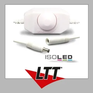 ISOLED LED Dreh-Controller (Dimmer) weiß, 2A, max. 48 Watt, Rundstecker Anschluss
