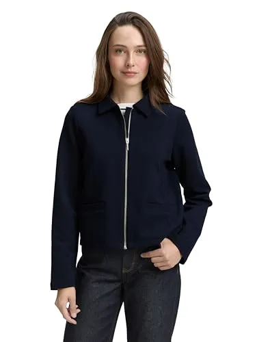 TOM TAILOR Jackenblazer mit Kragen in sky captain blue, Gr. XS - Eleganter Jackenblazer für Frauen, ideal für Business-Meetings, aus bequemer Baumwoll-Qualität für den perfekten Tragekomfort.