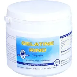 Gelatine Rind Pulver Dose - Nahrungsergänzungsmittel mit hochwertigem Gelatine-Protein zur Unterstützung von Muskeln und Gelenken, vielseitig einsetzbar beim Kochen und Backen, halal-zertifiziert.