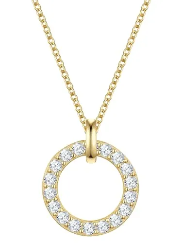 Rafaela Donata Silberkette gelbgold mit Zirkonia - Elegante Ankerkette aus 925er Sterling Silber, veredelt mit Gelbgold und funkelnden Zirkonia. Ideal für stilvolle Damen, die zeitlosen Glamour schätzen.