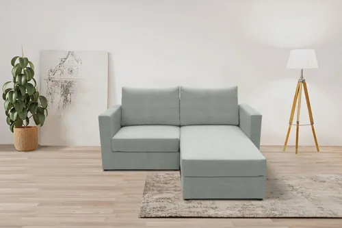DOMO collection 2-Sitzer Bibury smartes, modulares Ecksofa aus Sofa & Hocker mit Schlaffunktion, Set, Sitzfläche mit Federkern, inkl. 2 Rückenkissen
