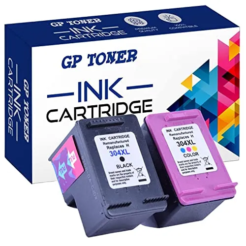 GP TONER Wiederaufbereitet Tintenpatrone als Ersatz für HP 304XL 304 XL Druckerpatronen für HP Deskjet 2630 3720 2600 2620 2632 2622 2633 3730 3732 3733 3735 Envy 5030 5020 5032 (1 Schwarz 1 Farbe)