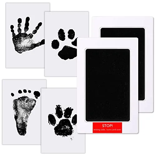 Baby Handabdruck und Fußabdruck Set，2 pcs Baby Fussabdruck Set, Baby Abdruckset für Neugeborene, Pfotenabdruck Set Hund, Pfotenabdruck Set Katze，Neugeborene Geschenke zur Geburt,Babyparty Geschenk