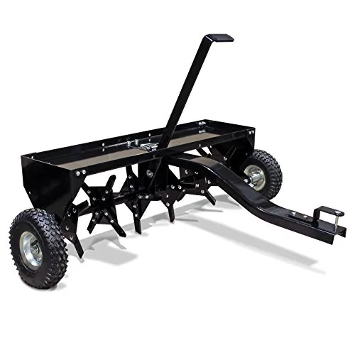 Wiltec Aerifizierer 90 cm für Aufsitzmäher - Zusatzgerät für Aufsitzrasenmäher, verbessert die Luftzirkulation und Nährstoffaufnahme im Rasen mit 7,6 cm Arbeitstiefe für gesunde Graswurzeln.