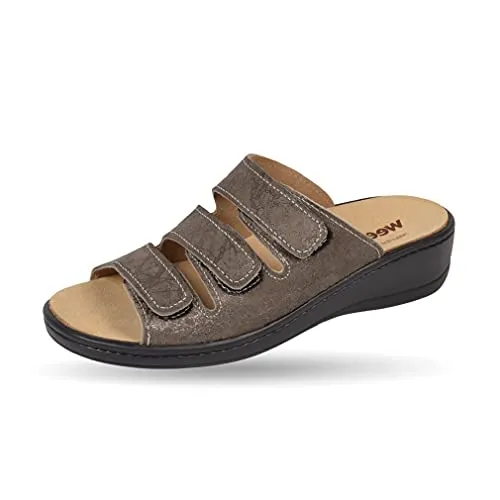Weeger Orthopädische Pantolette beige metallic Gr. 38 - Pantoletten für Damen mit auswechselbarem Fußbett für optimale Fußgesundheit und höchsten Tragekomfort.