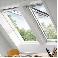 VELUX Dachfenster GPL 2070 Klapp-Schwingfenster Holz THERMO weiß Fenster, 94x118 cm (PK06)