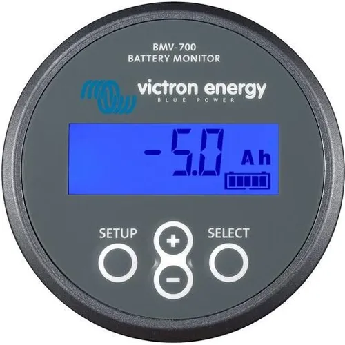 Victron BATTERY MONITOR BMV-700 - Photovoltaik-Laderegler zur präzisen Überwachung der Batteriekapazität mit komplexen Algorithmen für genaue Daten zu Amperestunden, Entladestrom und Temperatur.