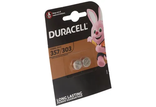 Duracell Duracell 357, 303, V357, V303, SR44, SR44SW, Uhrenbatterie D357, 2er Knopfzelle, (1,6 V)