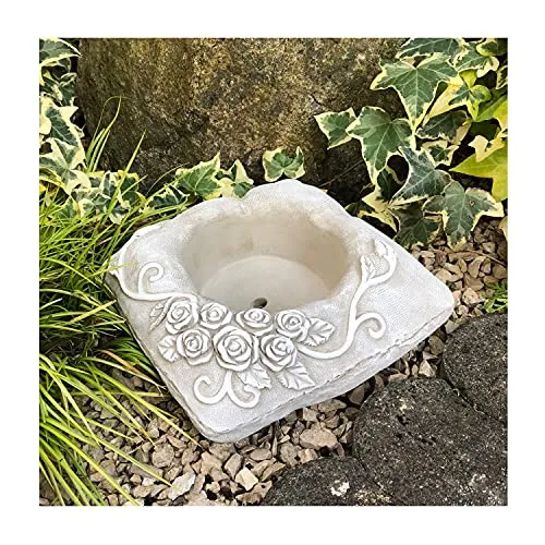 Pflanzschale XL Steinguss Blumentopf Übertopf Antik Design - Wetterfeste Pflanzschale aus Steinguss für Garten, Balkon oder Terrasse. Handbemalt im antiken Design mit Patina-Effekt. Ideal als dekorativer Akzent mit einem Gewicht von ca. 4300g. Maße: ca. 23x23x7 cm.