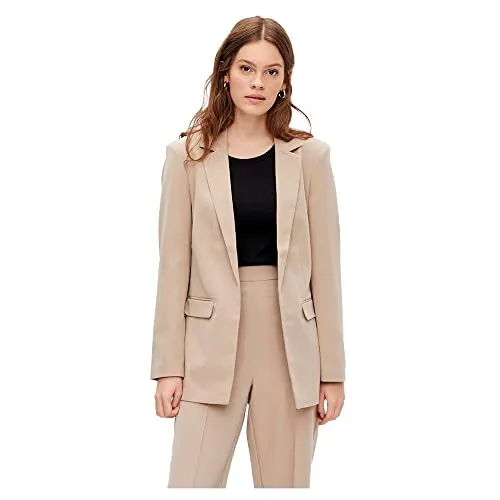 PIECES Damen Pcbozzy Ls Loose Blazer Noos Bc - Klassischer Blazer in Silver Mink, mit zwei Paspeltaschen und Belüftungsschlitz hinten für optimalen Tragekomfort