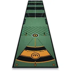 Wellputt Mat green - Premium Puttingmatte für perfektes Training - Die 10-Fuß-Putting-Matte bietet eine erstklassige Rollqualität und präzises Training für Golfer. Ideal für kompakte Räume mit 54 Übungen in einer App, um Ihr Spiel zu verbessern und Spaß am Golf zu haben.