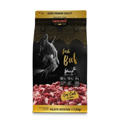 Leonardo Trockenfutter für Katzen Adult fresh Beef, Rind - Katzenfutter mit 85% frischem Rind und Geflügel, ohne Getreide – für eine natürliche Ernährung und ein starkes Immunsystem. Ideal für ernährungssensible Katzen!