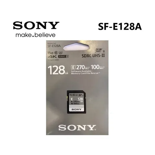 Sony SDXC E Series 128GB UHS-II Class 10 U3 V60 - Hochgeschwindigkeits-SD-Karte mit 120 MB/s Schreibgeschwindigkeit, wasser- und staubgeschützt für zuverlässige Datenspeicherung