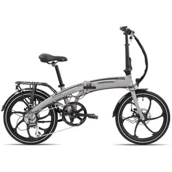 Chrisson EFolder E Bike Klapprad Damen Herren 150 - 195 cm Pedelec 20 Zoll 8 Gänge Elektrofahrrad 250 W grau