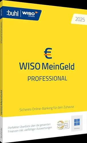 WISO Mein Geld Professional 2025 - Finanzsoftware für sicheres Online-Banking - Homebanking & Finanzen - Verwalten Sie alle Finanzkonten sicher und komfortabel in einem Programm für den perfekten Überblick über Ihre Finanzen.
