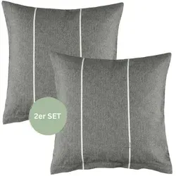 Esprit Bettwäsche HARPLINES Renforcé Kissenbezüge und Bettwäsche, Baumwolle, 2 teilig, 40 x 40 cm 2er Pack in Anthrazit