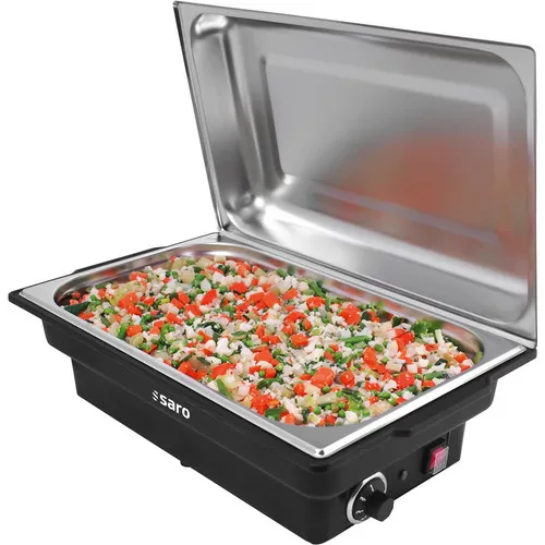 Saro Chafing-Dish Lorena - Elektrisch GN 1/1, 900 W - Sonstige Gastronomie-Küchenausstattung mit einstellbarer Temperatur von 0°C - 85°C, ideal für Buffets und Veranstaltungen, sicheres Handling durch Überhitzungsschutz.