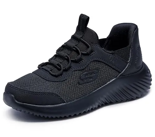 Skechers Bounder Brisk Burst Sportschuhe für Jungen - Schwarz EU 27 1/2 - Entdecken Sie mühelosen Komfort mit den Skechers Hands Free Slip-ins®: Bounder - Brisk-Burst. Ideal für den Alltag, mit atmungsaktivem Obermaterial und gepolsterter Innensohle für ein angenehmes Tragegefühl.