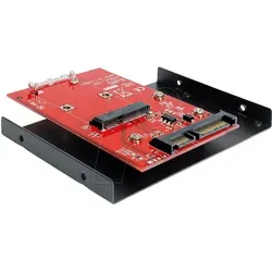 DELOCK 62415 - Konverter SATA 22Pin > mSATA im 3.5'' Rahmen - Konverter für den Anschluss einer mSATA SSD über SATA 22 Pin, bootfähig und OS-unabhängig, ideal für die Aufrüstung von Systemen.