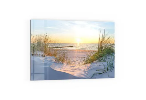 DEQORI Küchenrückwand Glas | Motiv Abendsonne an der Ostsee - Spritzschutz für Küche & Badezimmer, bruchsicheres Sicherheitsglas mit beeindruckendem 3D-Tiefeneffekt für stilvolle Akzente.
