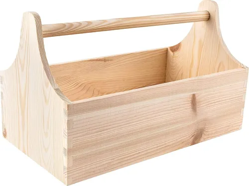 Creative Deco Werkzeugkiste aus Holz – Praktische Toolbox für Werkzeuge - Vielseitige Werkzeugkiste aus hochwertigem Holz mit praktischem Tragegriff. Ideal für die Aufbewahrung von Werkzeugen oder als kreativer Geschenkkorb. Maße 34 x 18 x 20,5 cm – perfekt für DIY-Projekte.