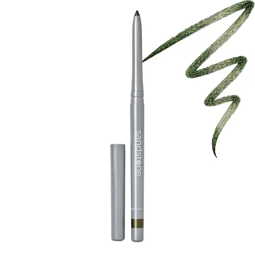 Sandstone Scandinavia Hypoallergener Eyeliner – Wasserfester Kajalstift für empfindliche Augen – Parfümfrei, vegan und langanhaltend – Grün (Metallic)