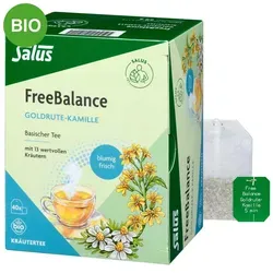 FREEBALANCE Goldrute-Kamille Tee - 40 Teebeutel - Genießen Sie den FREEBALANCE Goldrute-Kamille Tee in praktischen 40 Teebeuteln. Ideal für entspannende Momente und perfekt für die Zubereitung eines aromatischen Tees. Mit geprüfter Qualität für Ihren Genuss!  