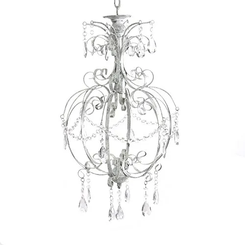 Grafelstein Dekorativer Shabby Chic Kronleuchter - Kronleuchter im Shabby Chic Stil mit hängenden Kristallketten, individuell anpassbarer Kette und elegantem Design für stilvolle Beleuchtung in Wohnzimmer und Schlafzimmer.