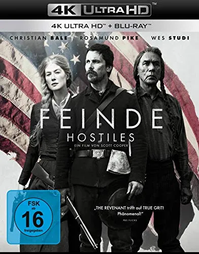Feinde – Hostiles (4K Ultra HD) + (Blu-ray) - Spannender Western-Film, Freigegeben ab 16 Jahren, mit beeindruckender 4K Ultra HD Bildqualität für ein fesselndes Filmerlebnis.