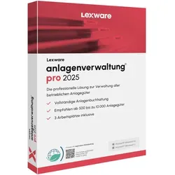 Lexware Anlagenverwaltung Pro 2025 - Abo Software - Office-Software zur Verwaltung von Abschreibungen für Pkws, Maschinen und Büroausstattung. Netzwerkfähig mit allen gängigen Abschreibungsarten und umfassenden Berichten.