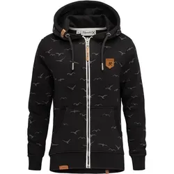 REPUBLIX Kapuzenpullover LOLA Damen Hoodie - Stylischer Zipper Hoodie für Damen in Schwarz, aus 65% Baumwolle und 35% Polyester – ideal für den lässigen Look und hohen Tragekomfort.
