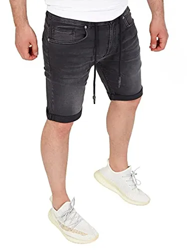 Yazubi Luftige Günstige Kurze Freizeithose Herren Short Pants Men Jeans Hosen Coole Jogginghose Männer Freizeit Henry, Grau (Licorice 191102), W28