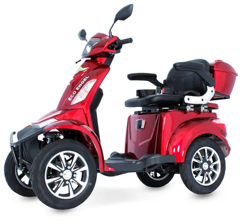 ECO ENGEL 531 Rot, Seniorenmobil 4 Rad Quad - Elektro-Scooter mit 60V Akku, bis 25 km/h schnell und bis 60 km Reichweite. Ideal für Senioren mit Wendekreis von 4,1 m und hydraulischer Scheibenbremse.