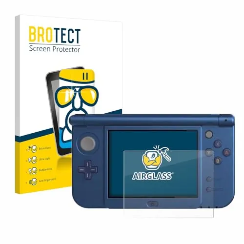 BROTECT Schutzglas für Nintendo New 3DS XL (Unteres Display) Schutzfolie Panzer Folie Glas Displayschutz Made in Germany [ 9H, Anti-Fingerprint]