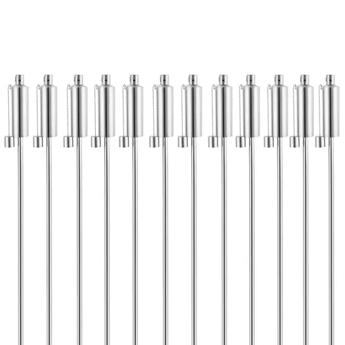 Gardebruk Gartenfackel 12er Set - Edelstahl Fackellampen für stimmungsvolles Licht - Lampen - Setze leuchtende Akzente mit eleganten, rostfreien Edelstahl-Gartenfackeln. Mit 330 ml Volumen für extralange Brenndauer und praktischem Deckel für Sicherheit bei Regen.