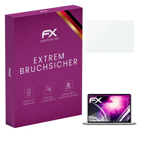 atFoliX Glasfolie für Apple MacBook Pro 2021 16 inch Panzerfolie 9H Schutzpanzer
