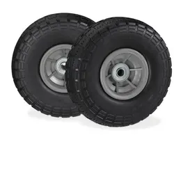 Sackkarrenrad schwarz-grau Vollgummireifen 4.1/3.5-4 - Ersatzrad für Handwagen mit robustem Vollgummireifen, ideal für hohe Tragfähigkeit und langlebige Nutzung. Perfekt für den Einsatz im Garten oder beim Transport.