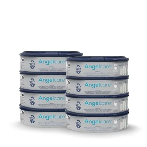 Angelcare Nachfüllkassette für Windeleimer Dress-Up und Classic XL - Baby Nachfüllkassetten mit innovativer Geruchsbarriere für maximale Geruchskontrolle. Ideal für bis zu 180 Neugeborenen-Windeln und sorgt für eine frische Umgebung.