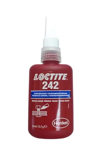 LOCTITE 242 Schraubensicherung 50 ml - Klebemittel & Dichtstoffe – Mittelfeste Schraubensicherung für sichere Verbindungen bis M36, ideal gegen das Losdrehen durch Vibration, perfekt für Getriebe und Motoren.