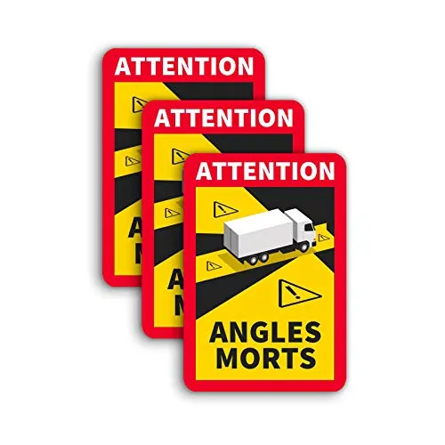 Stück Attention Angles Morts Magnetschilder 25 x 17 cm Magnet für LKW und Wohnwagen Warntafel Hinweiszeichen Schild Frankreich mit UV Schutz 3