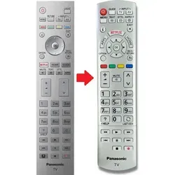 Originale Panasonic TV Fernbedienung für TX-40FXX739 | TX-49FXF737 | TX-49FXN738 - Tastaturen – Originale Panasonic Fernbedienung mit sofortiger Einsatzbereitschaft und Tastenbeleuchtung für einfache Bedienung ohne Programmierung.