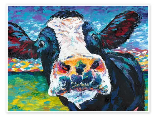Posterlounge Wandbild Neugierige Kuh I, Carolee Vitaletti, erhältlich als Poster, Leinwandbild, Wandsticker oder Acrylglasbild